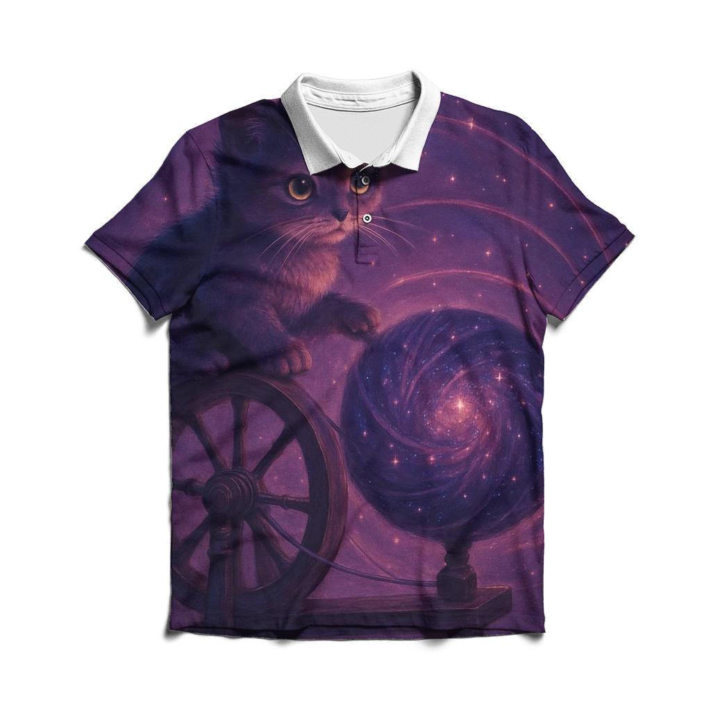 Galaxy Yarn Weaver Kitten personalized polo shirts