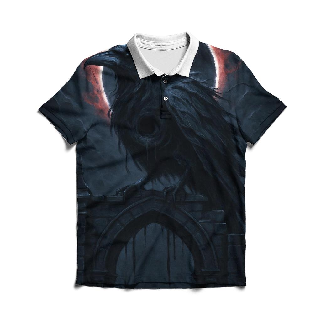 Raven Of The Eclipse Gate stylish collar polo tees