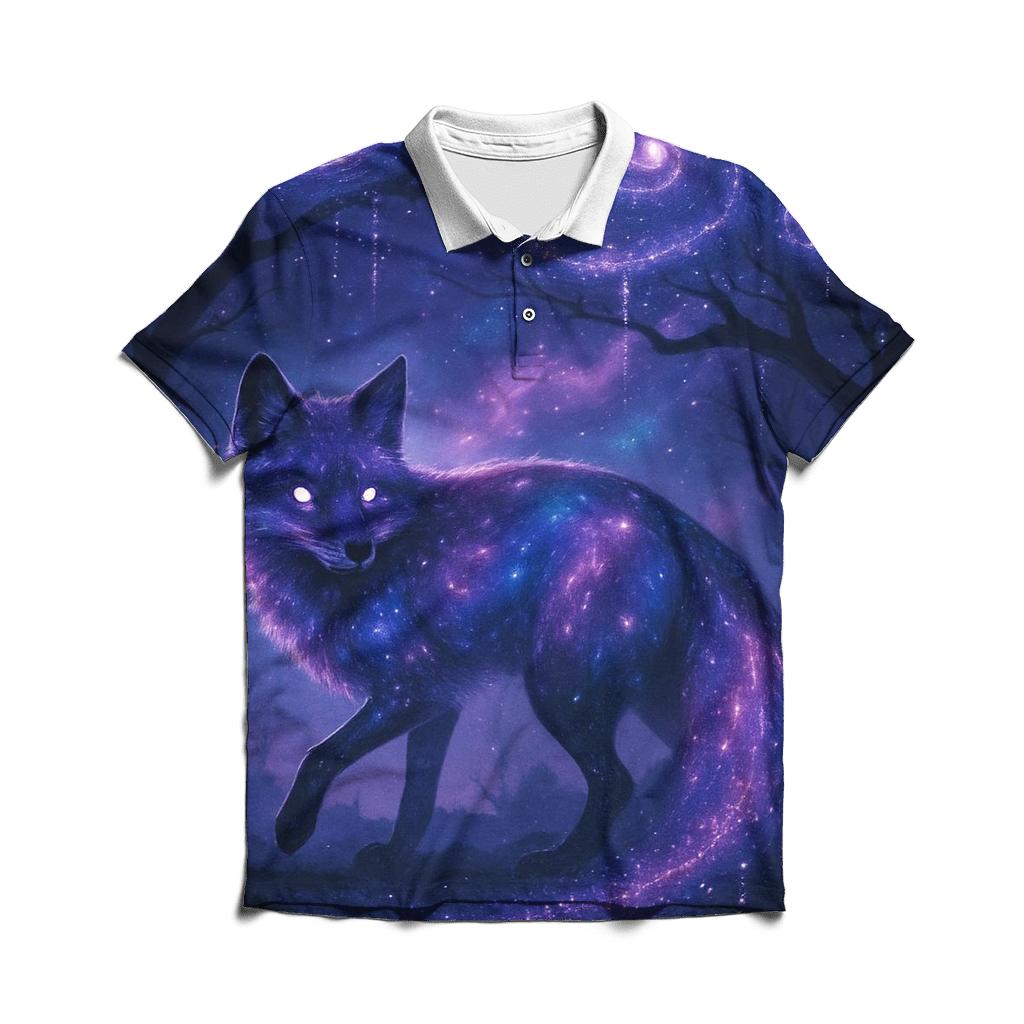 Cosmic Fox In Starlit Forest classic pique polos