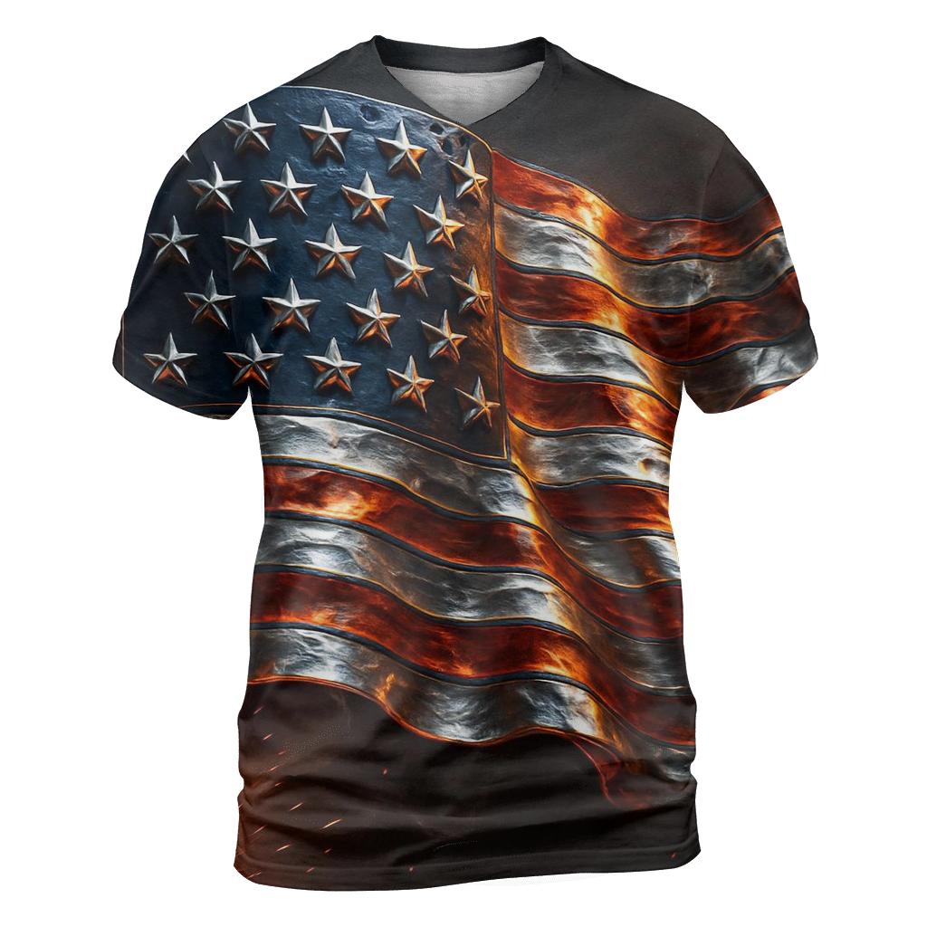 Forged In Liberty Steel Flag custom all-over print shirts