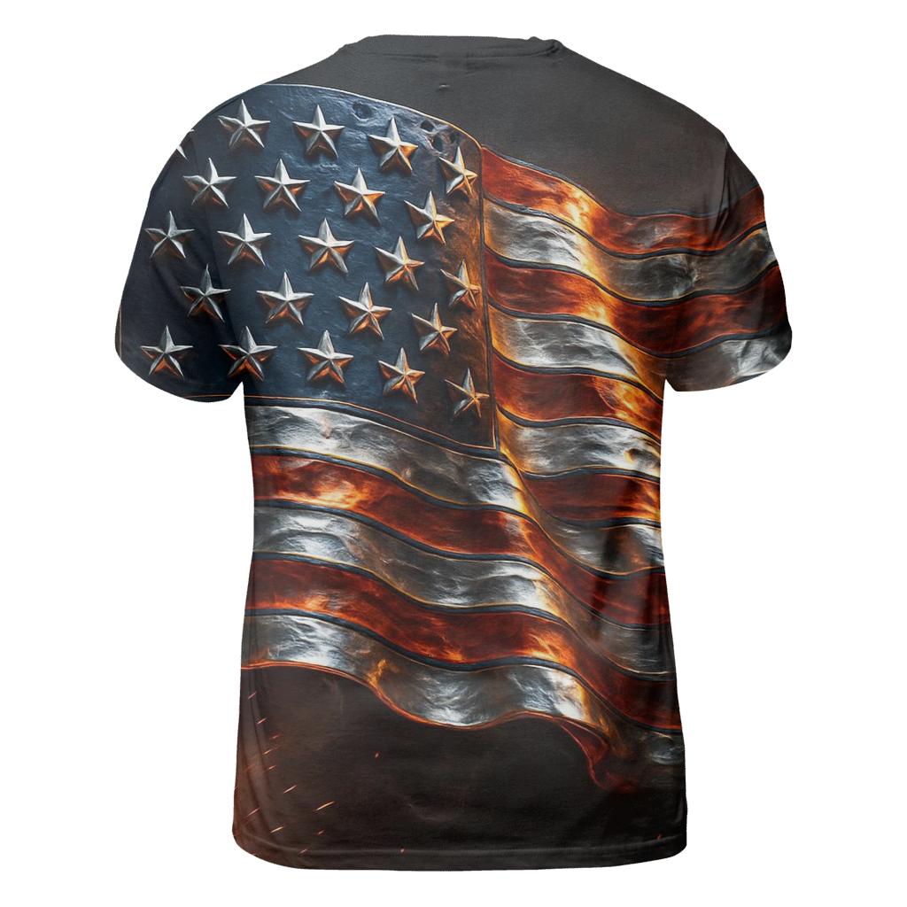 Forged In Liberty Steel Flag custom all-over print shirts