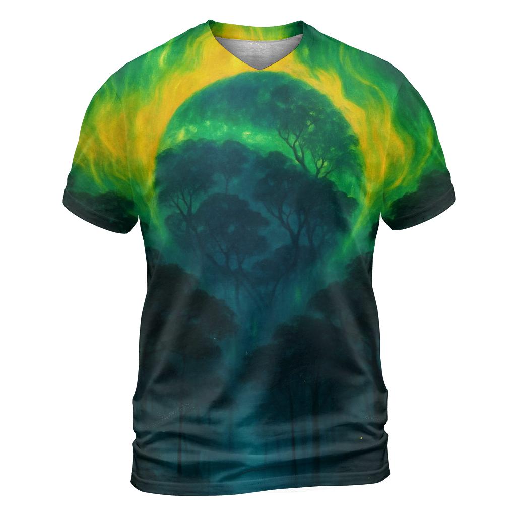 Brazilian Rainforest Flag Aurora artistic all-over print tops