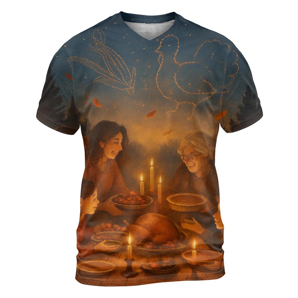 Starlit Harvest Gathering creative print fashion shirts