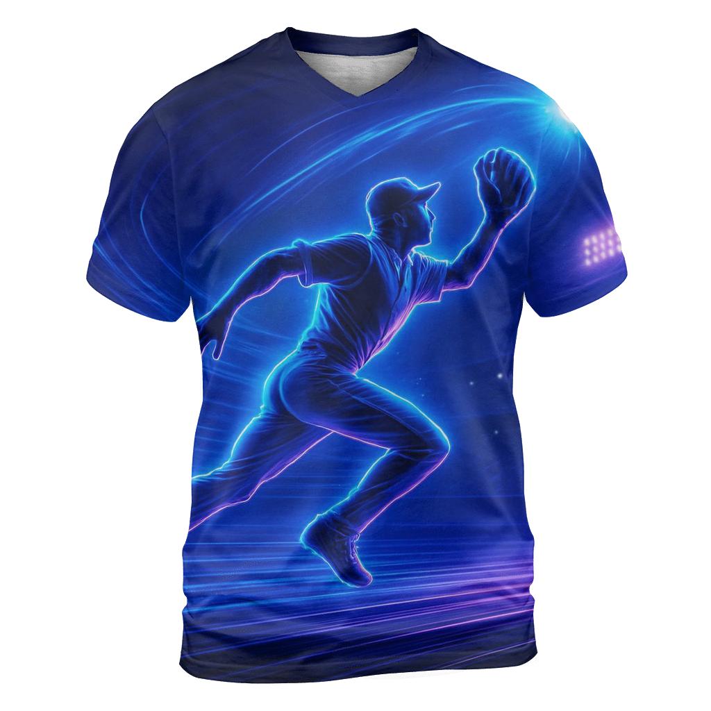 Neon Wave Outfield Dash vibrant all-over design tees
