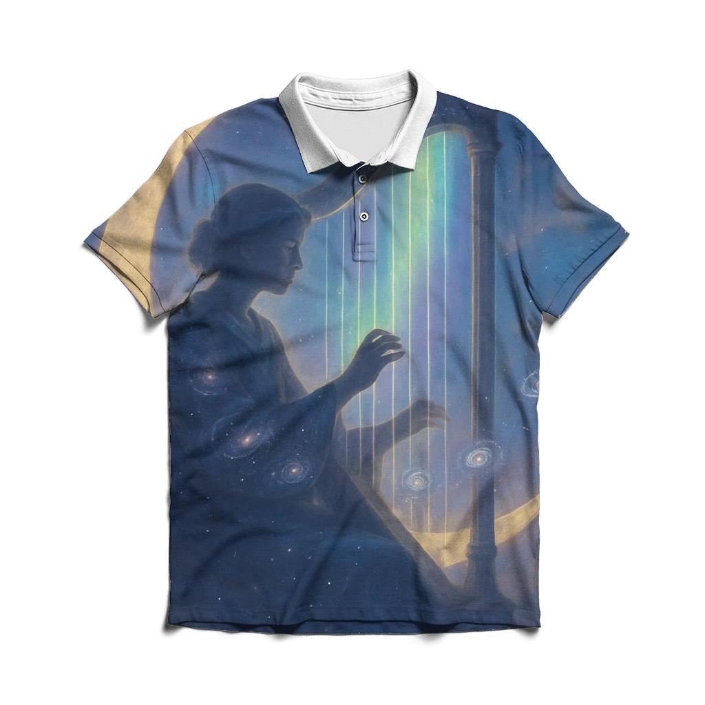 Aurora Harp Of The Cosmos premium cotton polo shirts