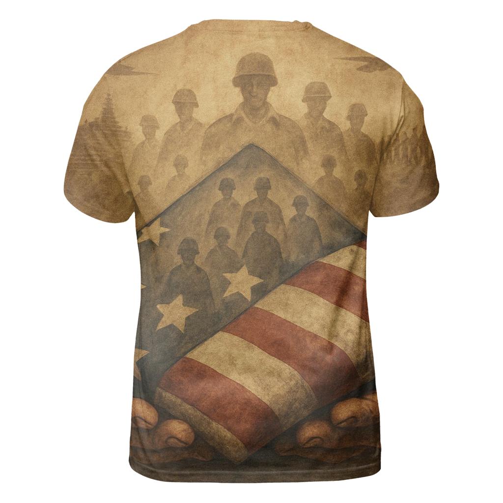 Echoes Of Service In The Folded Flag artistic all-over print tops