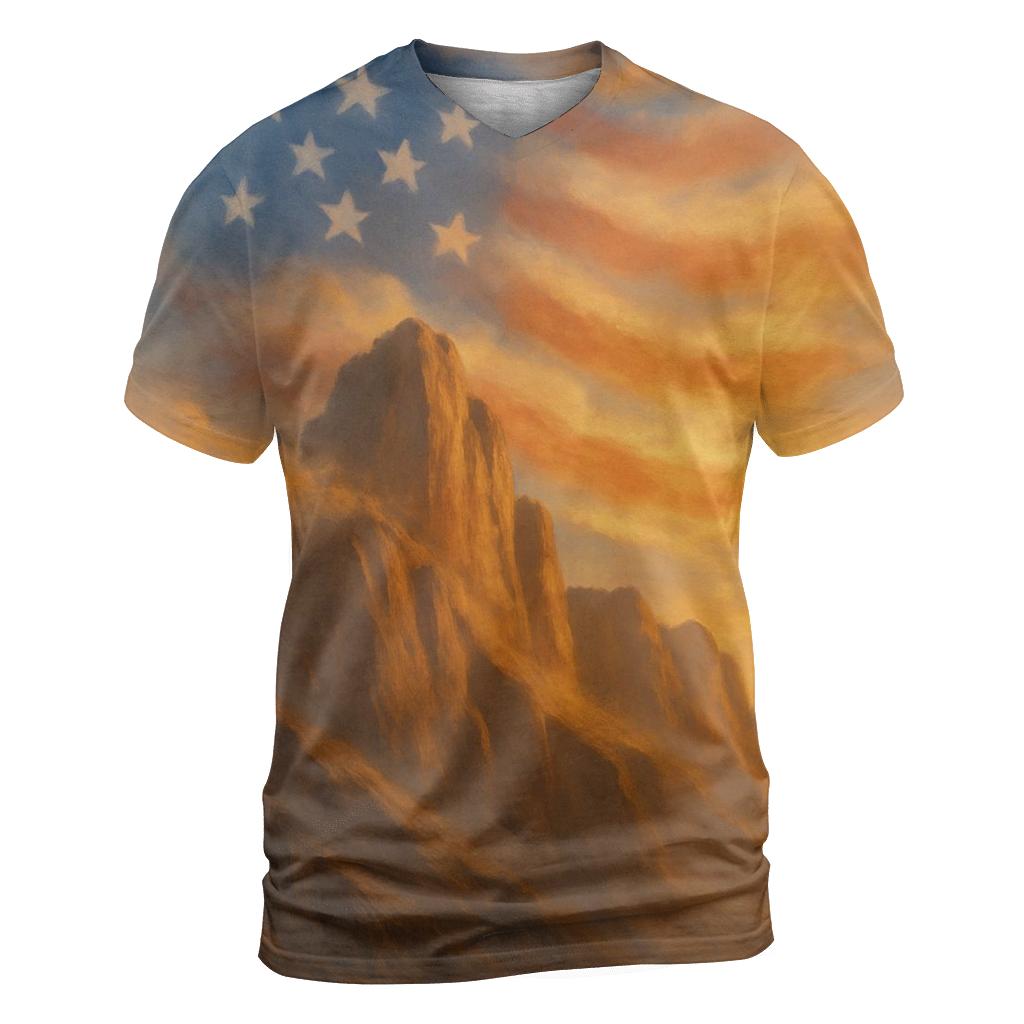 Mountain Ridge Banner Wind unique graphic print tees