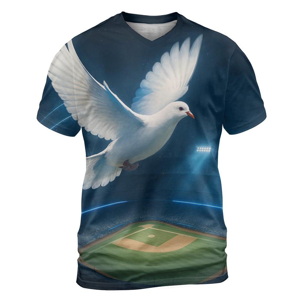 Rising Dove Over Night Game trendy printed shirt styles