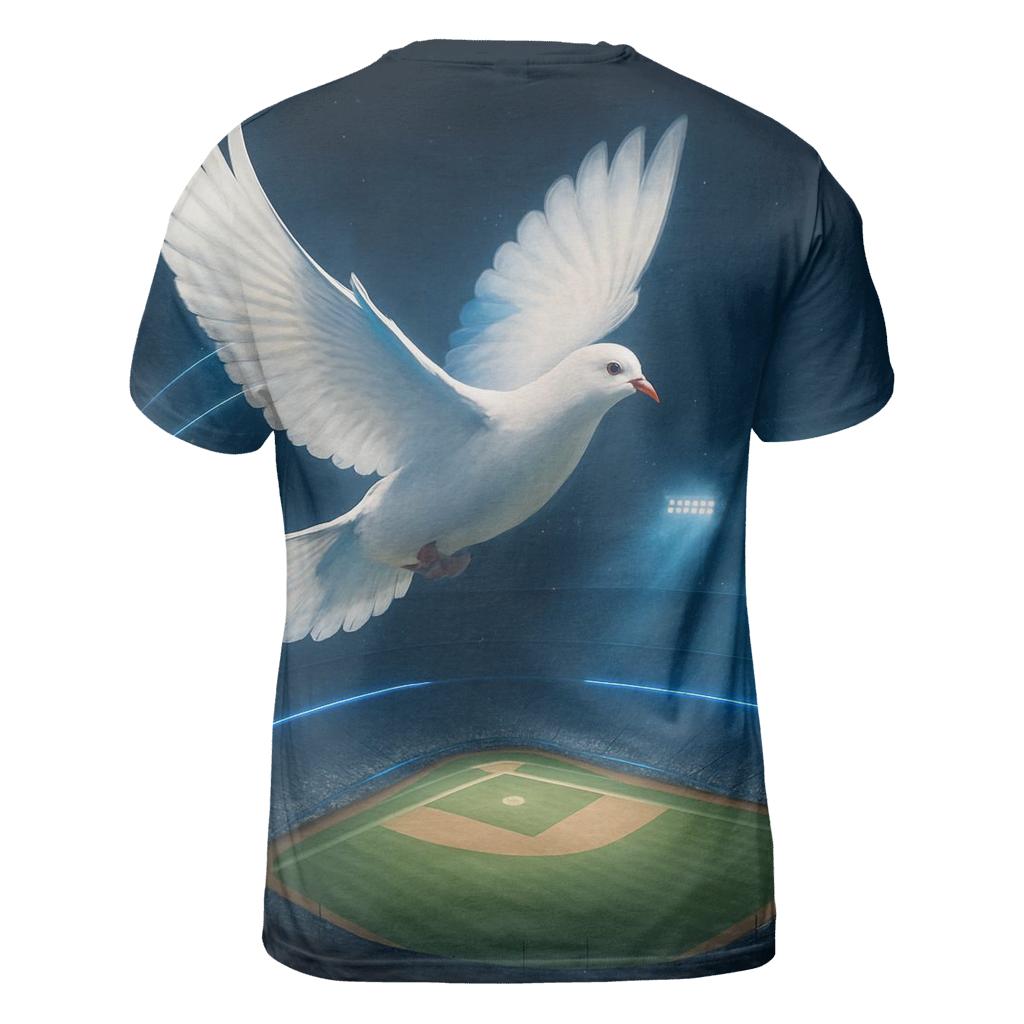 Rising Dove Over Night Game trendy printed shirt styles