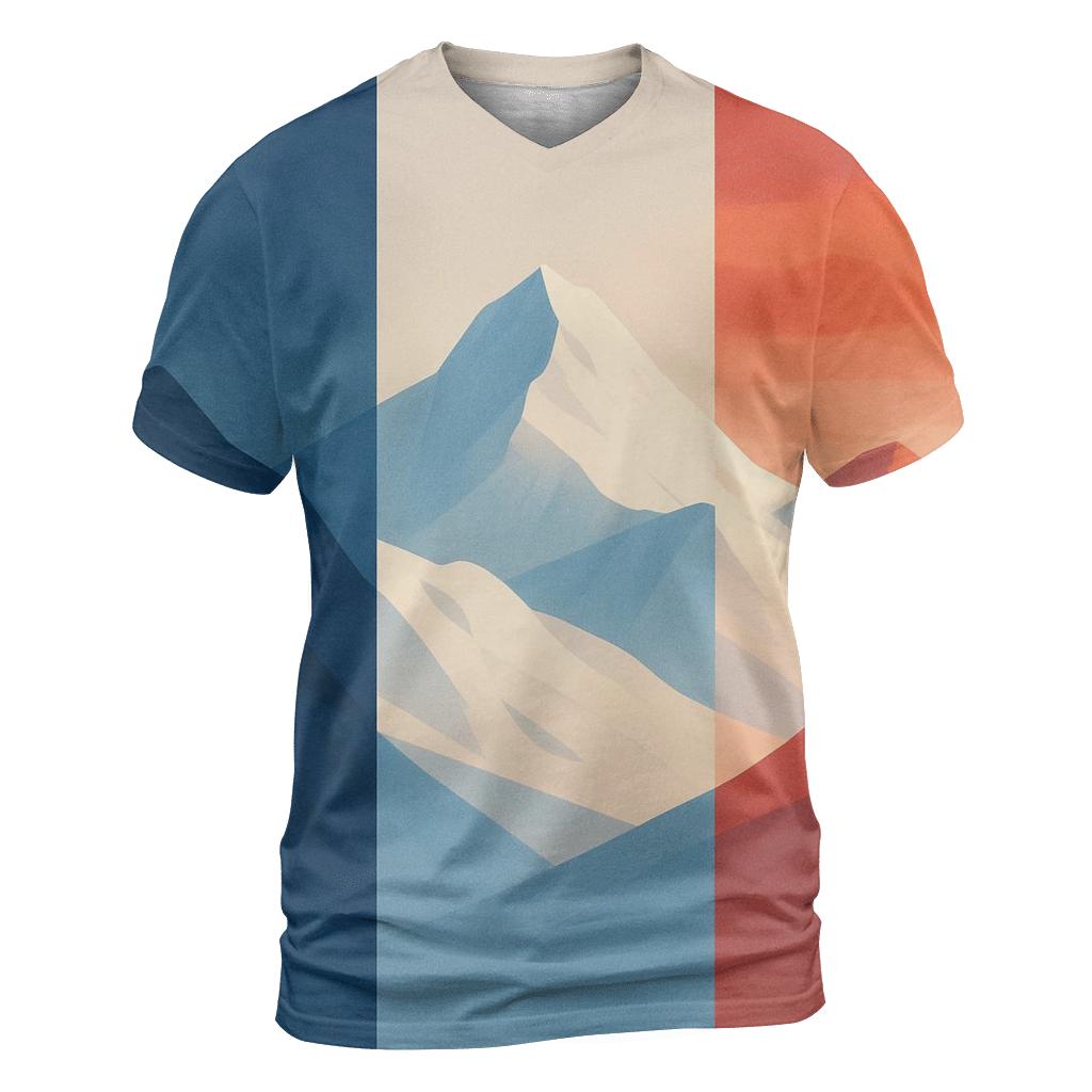 French Alpine Flag Clouds vibrant all-over design tees