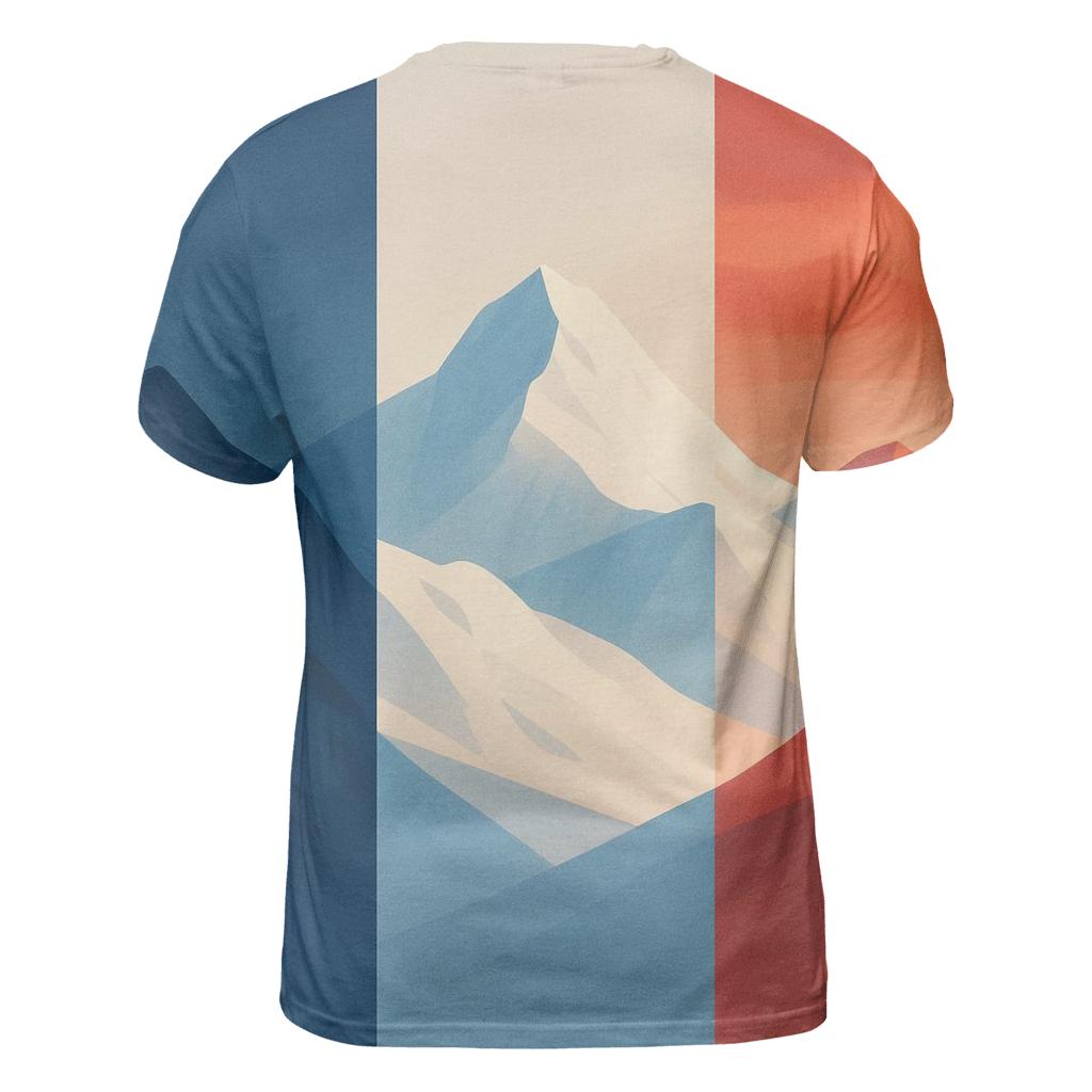 French Alpine Flag Clouds vibrant all-over design tees