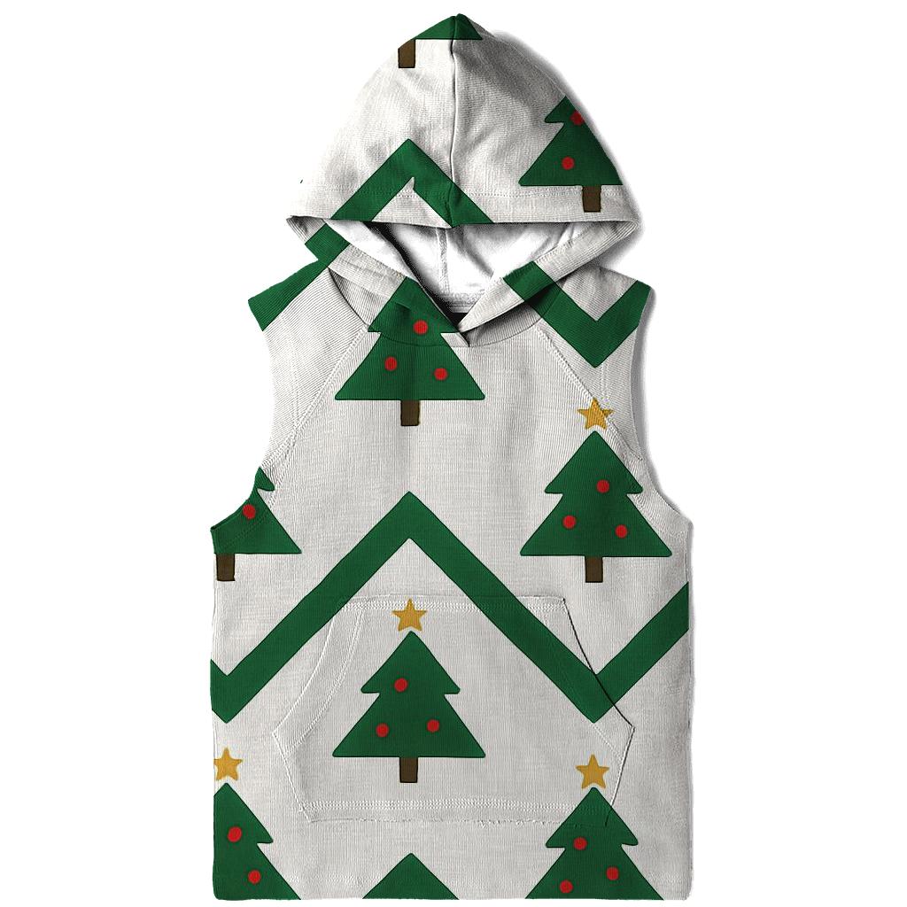Evergreen Christmas Tree Chevron On Snowy White zip-up hoodies