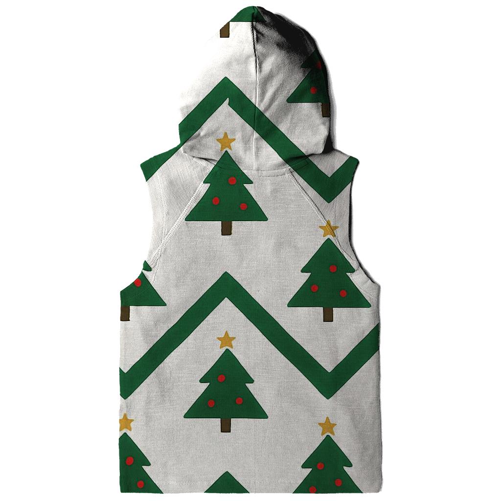 Evergreen Christmas Tree Chevron On Snowy White zip-up hoodies