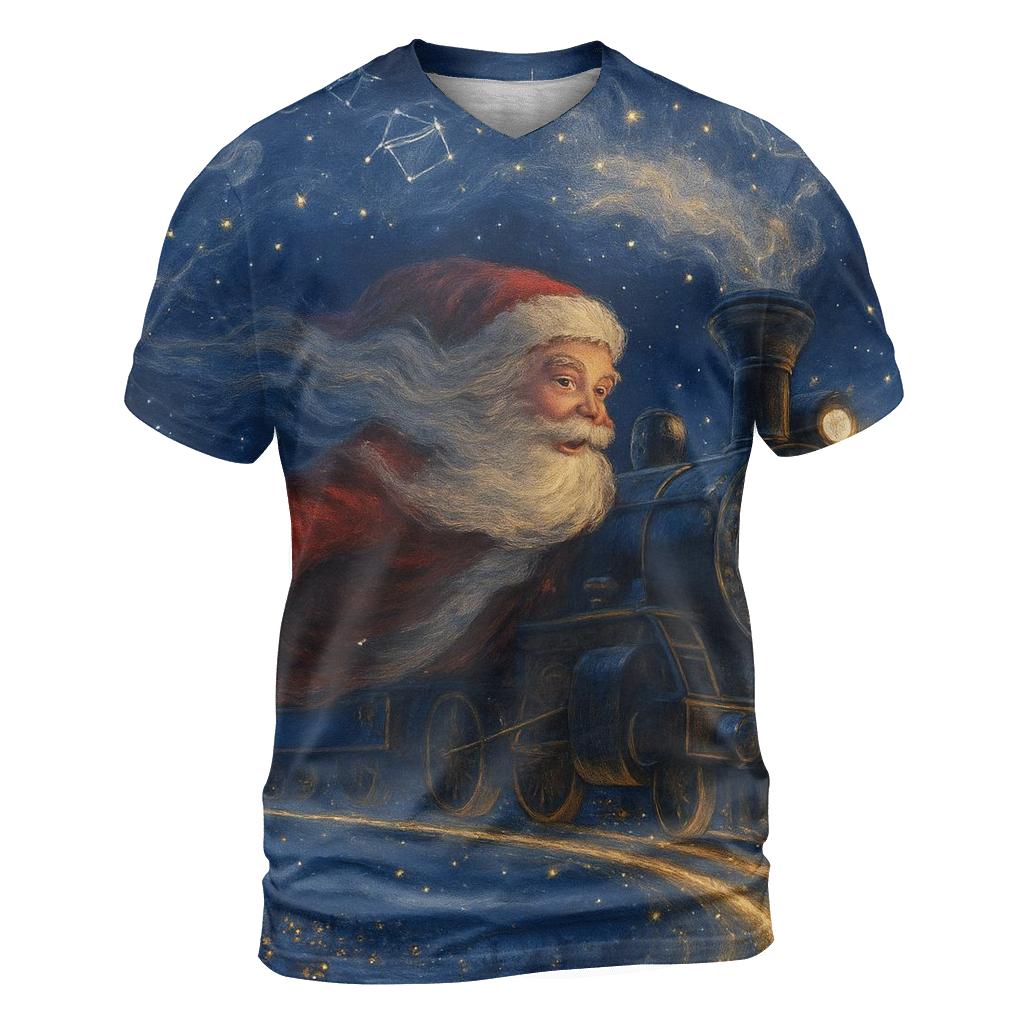 Galaxy Train Santa Express custom all-over print shirts