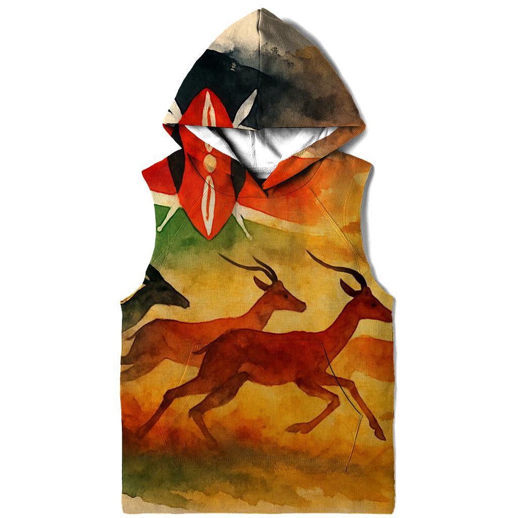 Kenyan Savannah Running Flag graphic hoodies