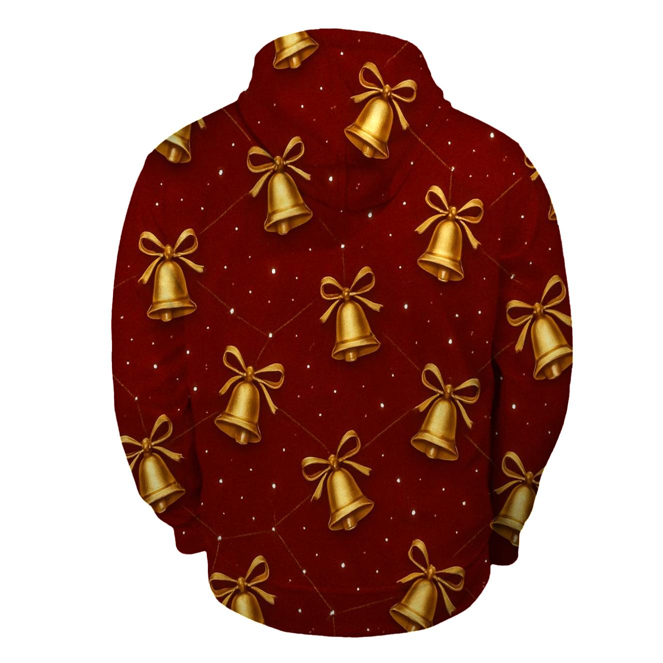 Golden Bell Constellation On Deep Red Field heavyweight hoodies