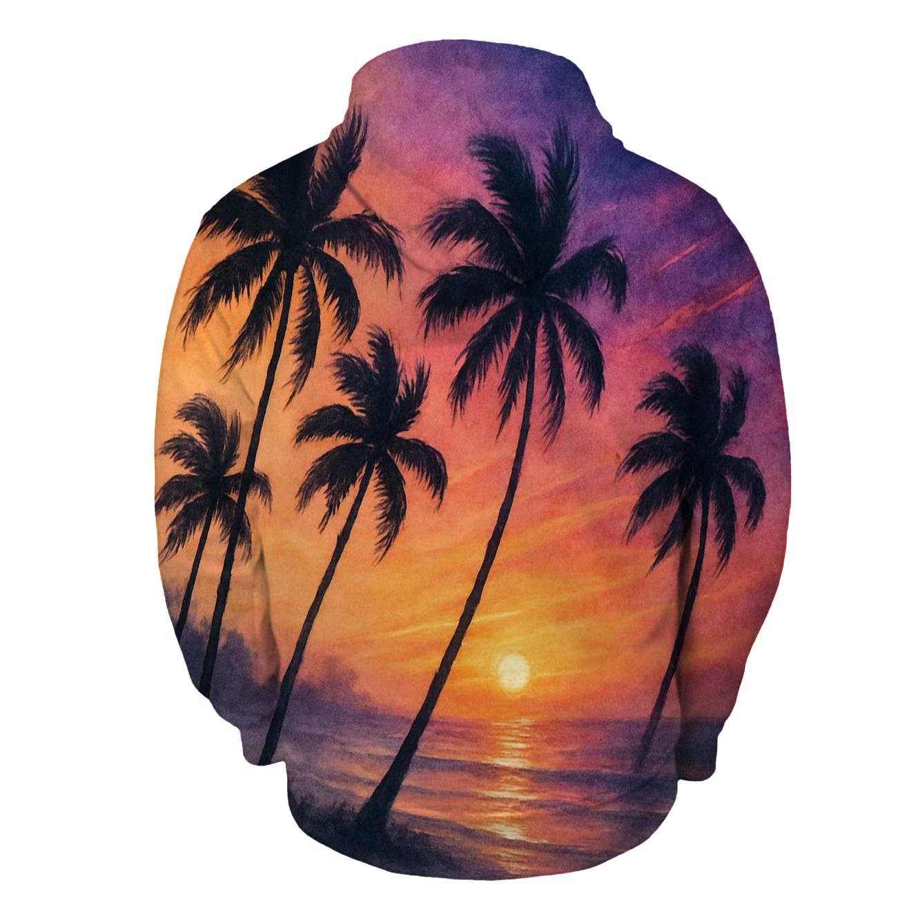 Whispering Palms At Ember Shore lightweight hoodies