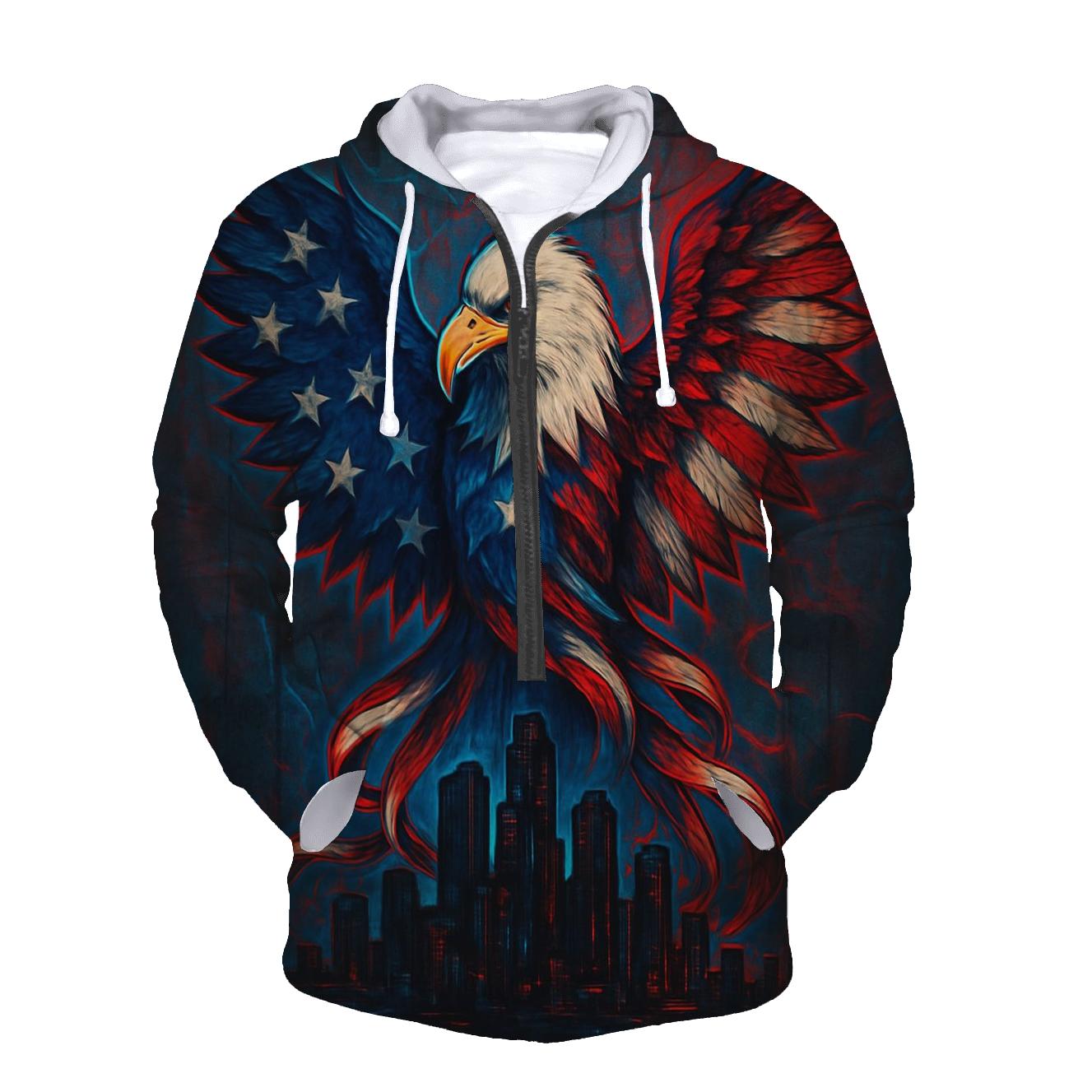 Urban Eagle Skyline Banner custom hoodies