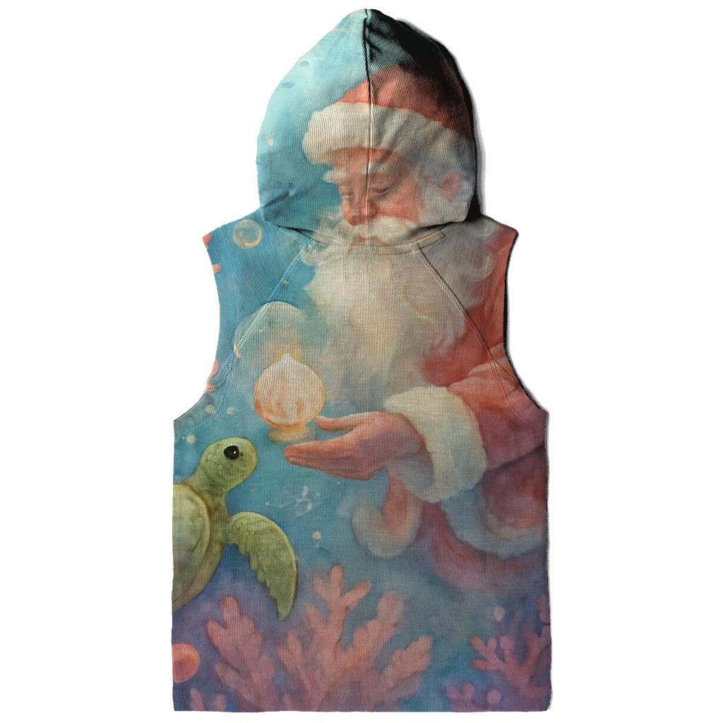 Underwater Coral Reef Santa graphic hoodies