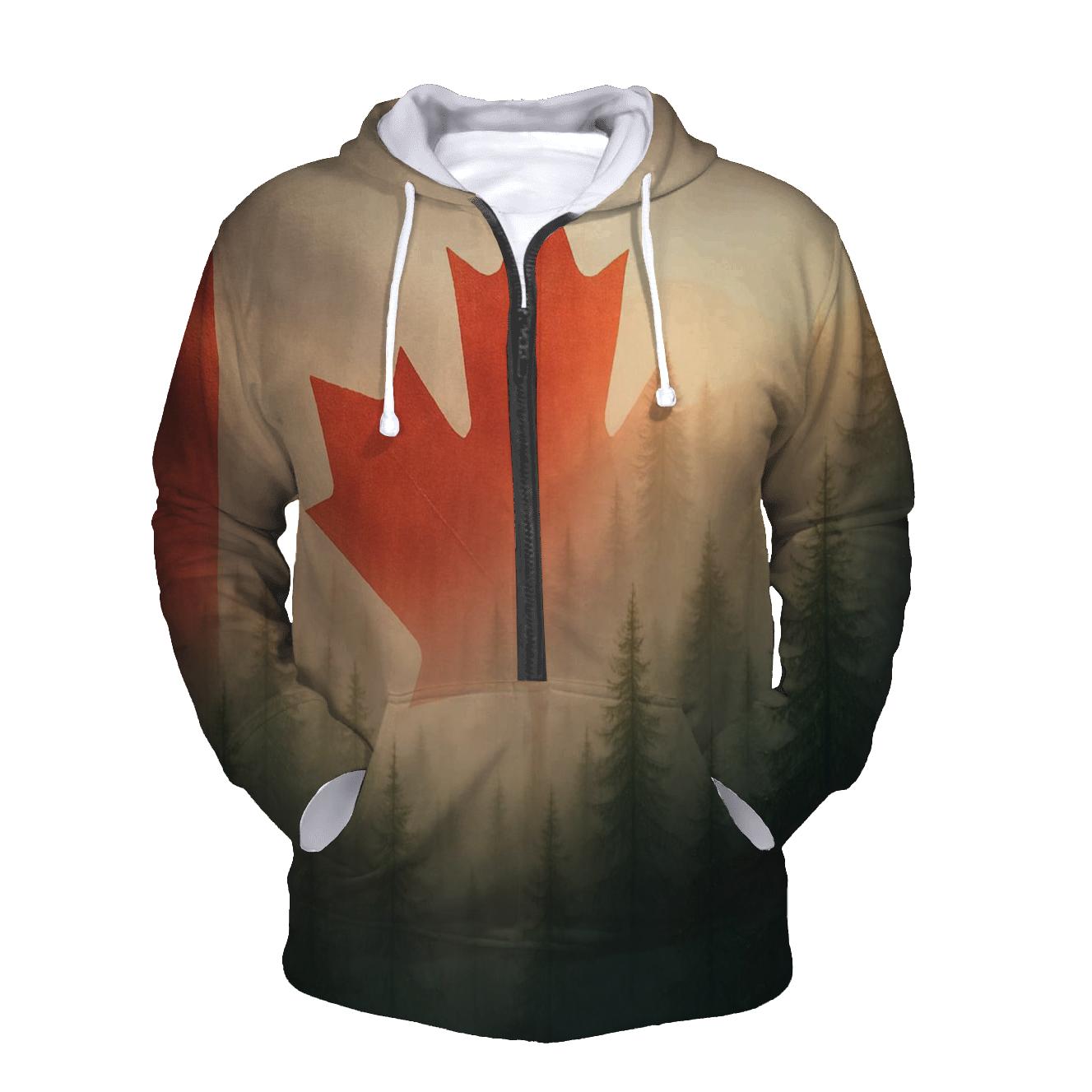 Canadian Forest Flag Mist lightweight hoodies