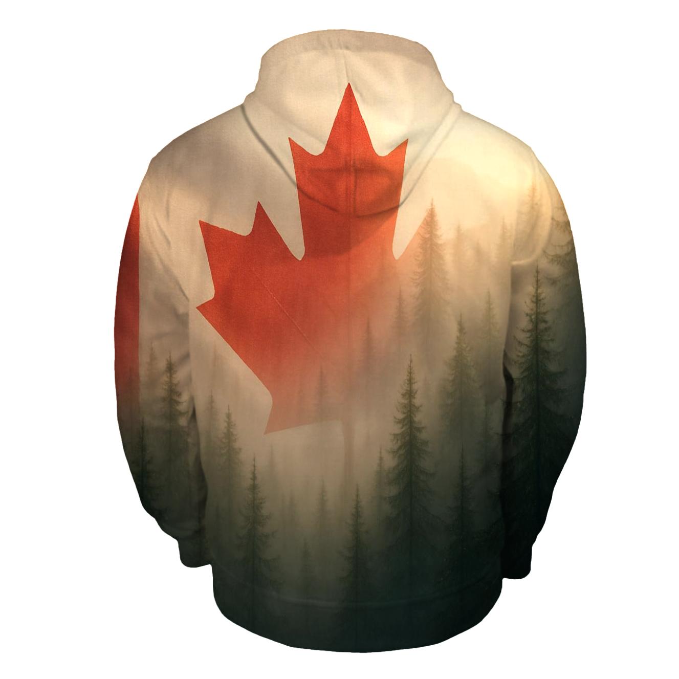 Canadian Forest Flag Mist lightweight hoodies