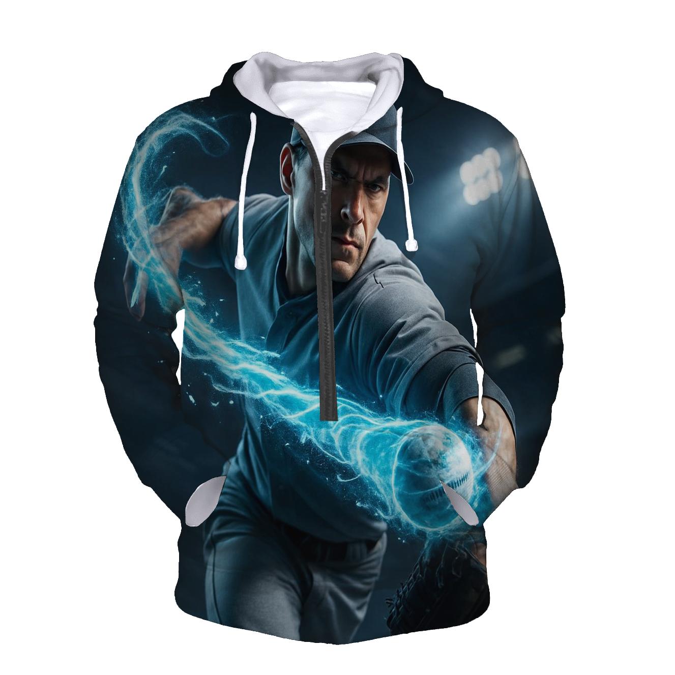Icy Blue Strikeout Storm pullover hoodies