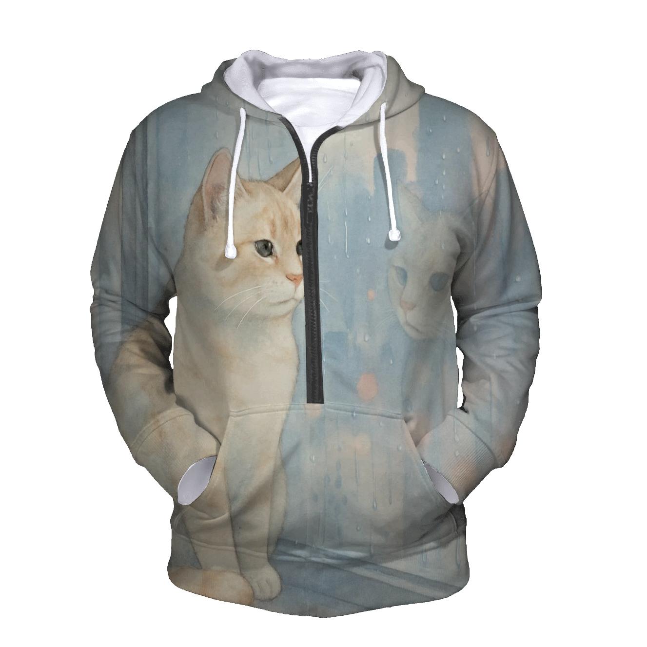 Rainy Window Daydream Cat pullover hoodies