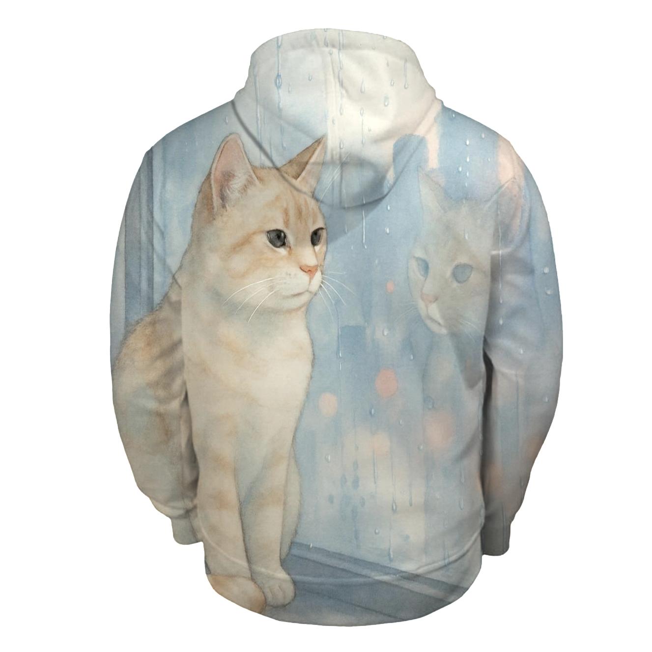 Rainy Window Daydream Cat pullover hoodies