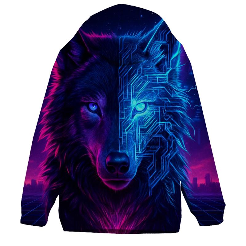 Lunar Circuit Wolf custom hoodies
