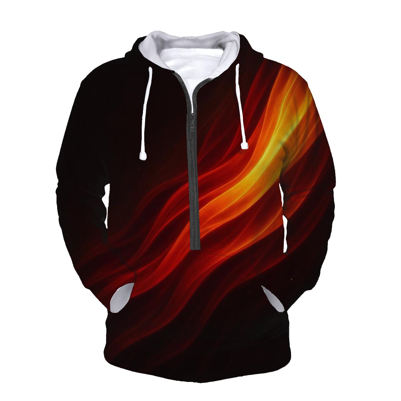 Solar Ember Waves zip-up hoodies
