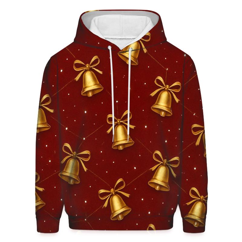 Golden Bell Constellation On Deep Red Field heavyweight hoodies