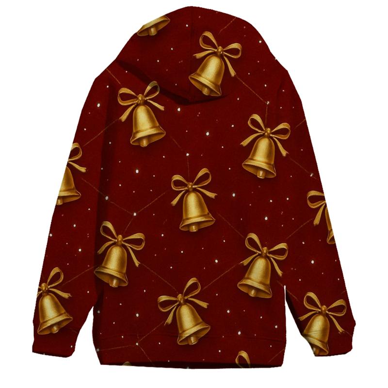 Golden Bell Constellation On Deep Red Field heavyweight hoodies