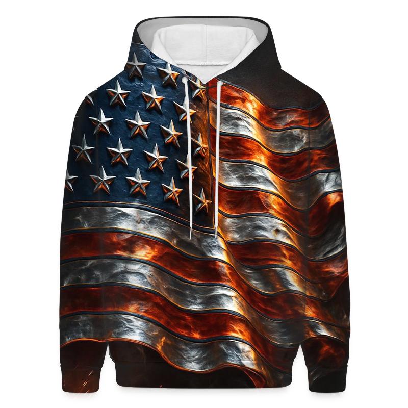 Forged In Liberty Steel Flag pullover hoodies
