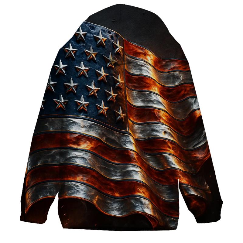 Forged In Liberty Steel Flag pullover hoodies