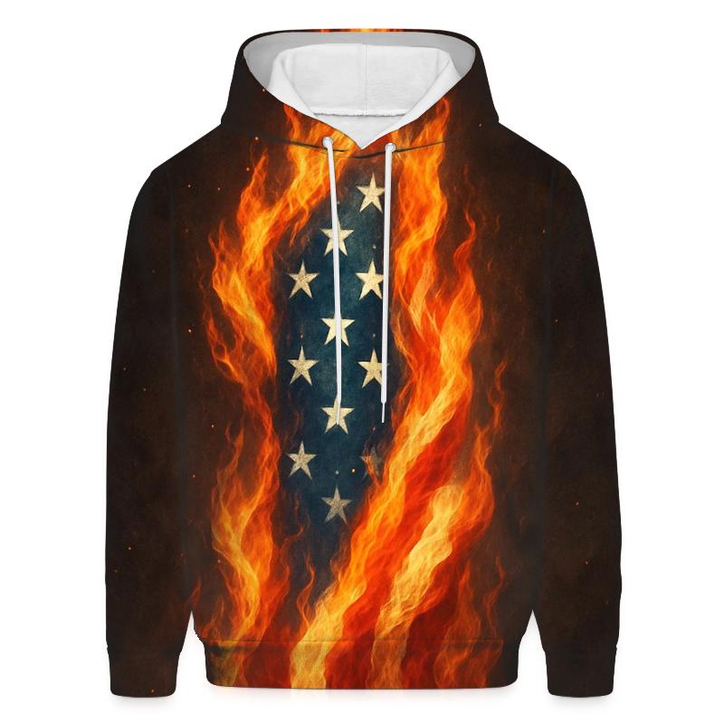Liberty Flame Woven Flag printed hoodies