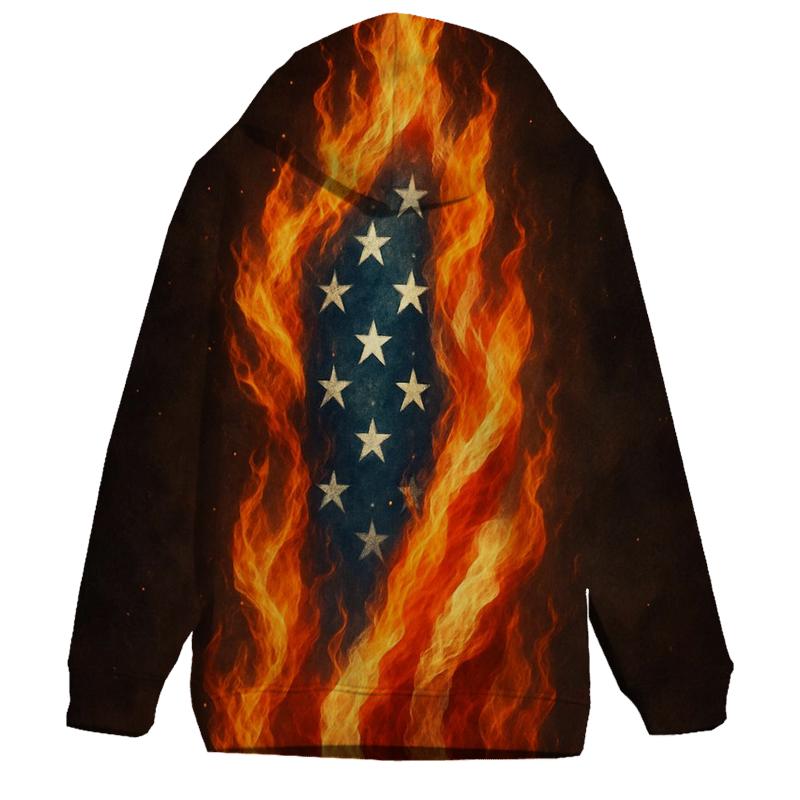 Liberty Flame Woven Flag printed hoodies