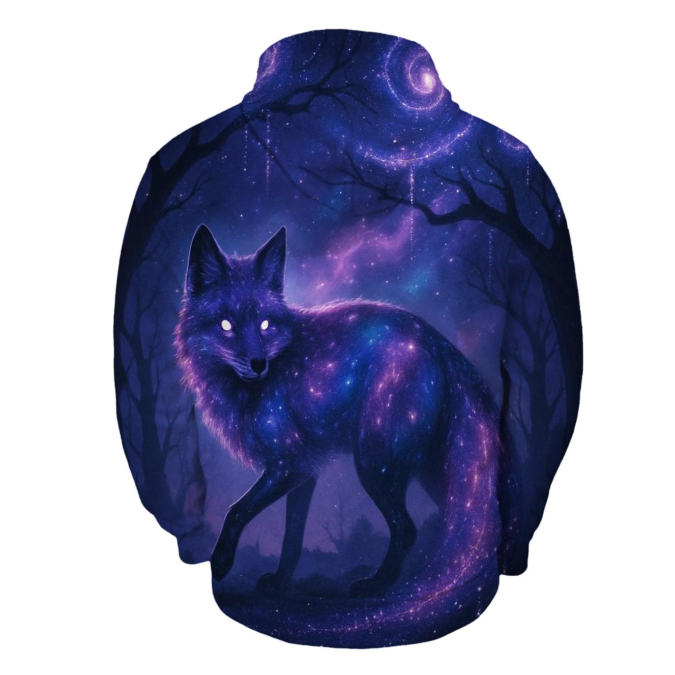 Cosmic Fox In Starlit Forest graphic hoodies