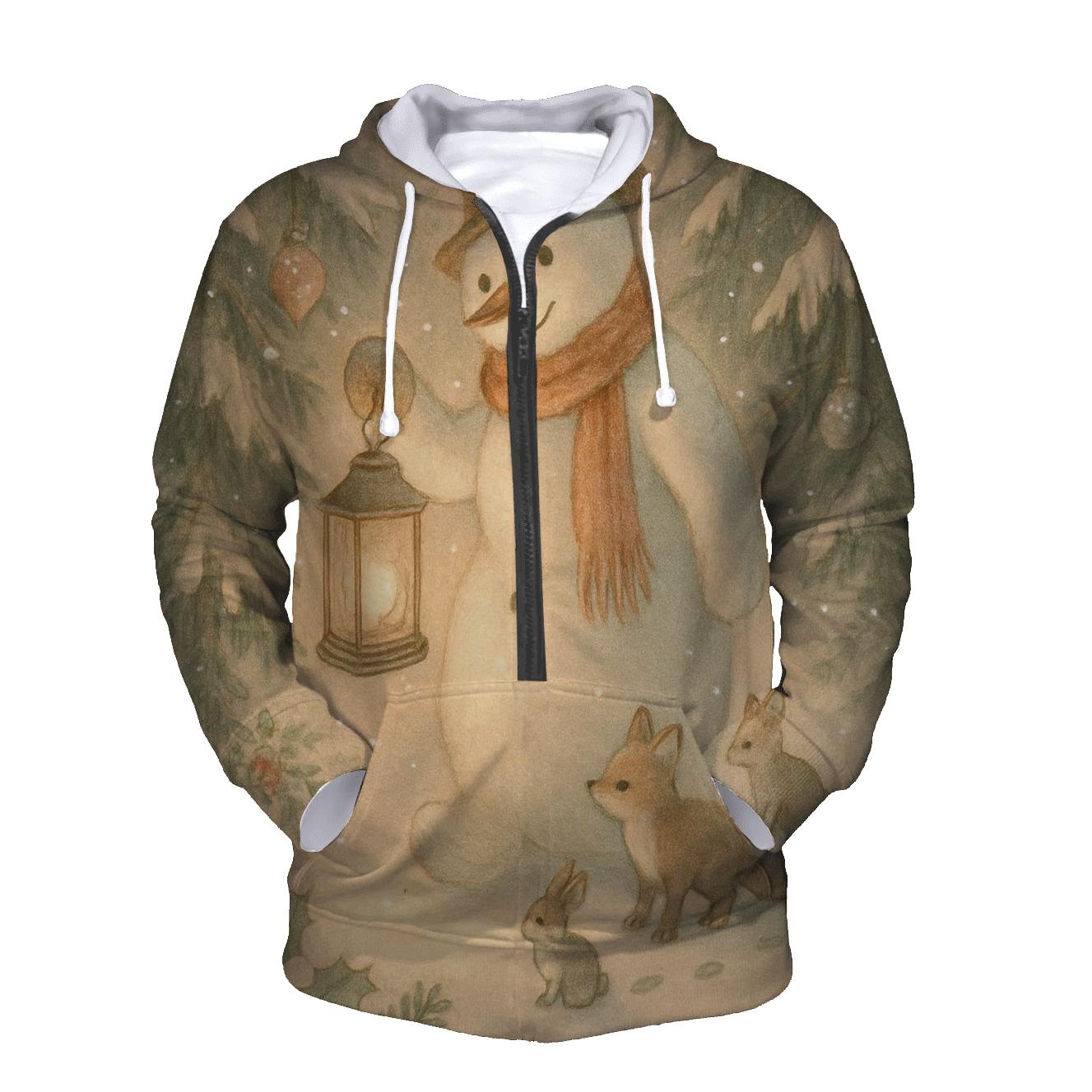 Snowman Lantern Forest Walk lightweight hoodies