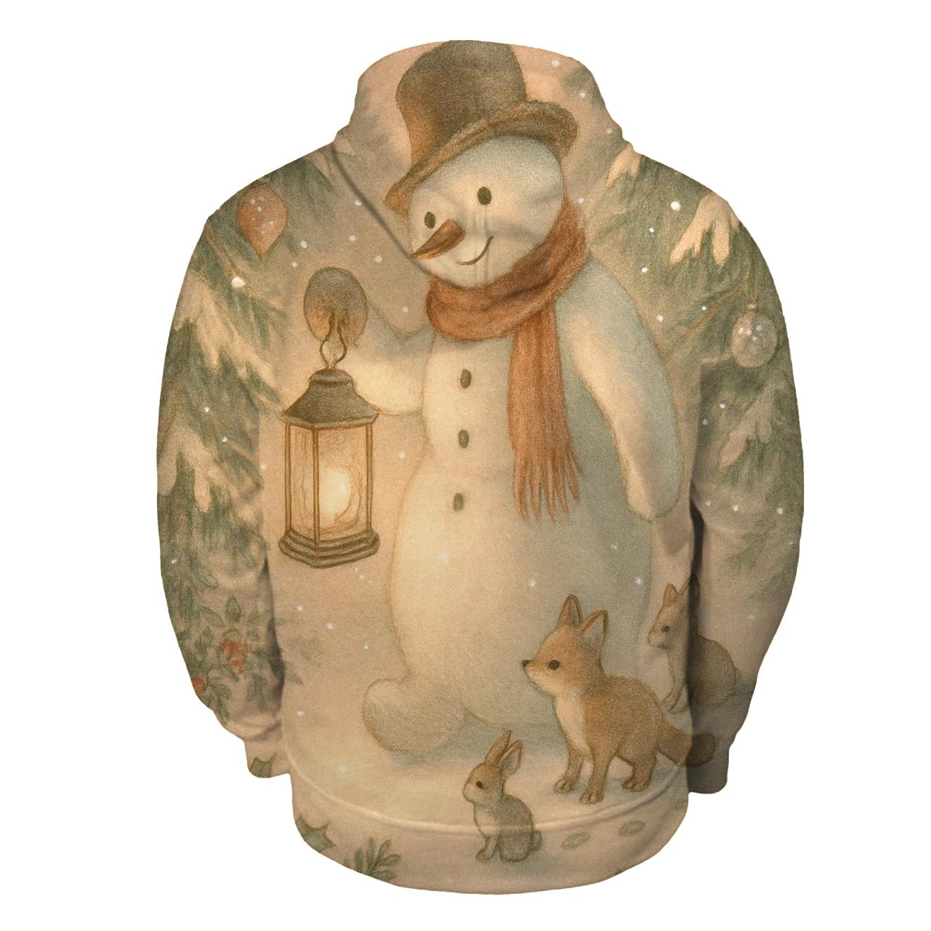 Snowman Lantern Forest Walk lightweight hoodies