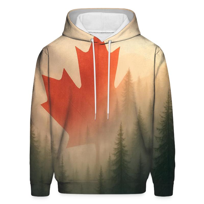 Canadian Forest Flag Mist graphic hoodies