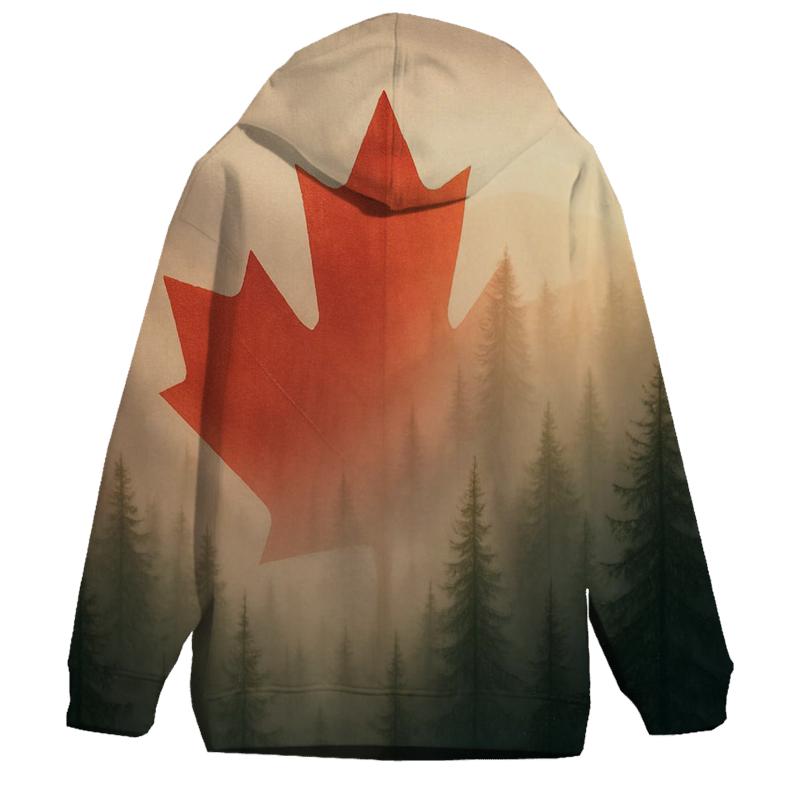 Canadian Forest Flag Mist graphic hoodies