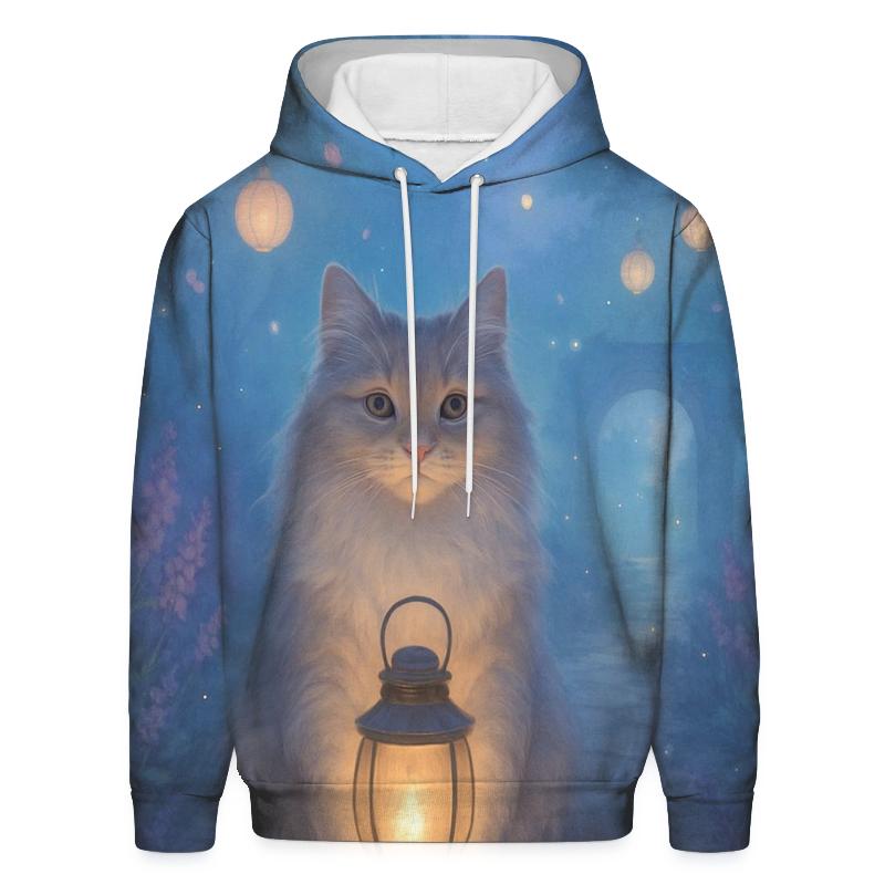 Lantern Garden Dream Cat embroidered hoodies