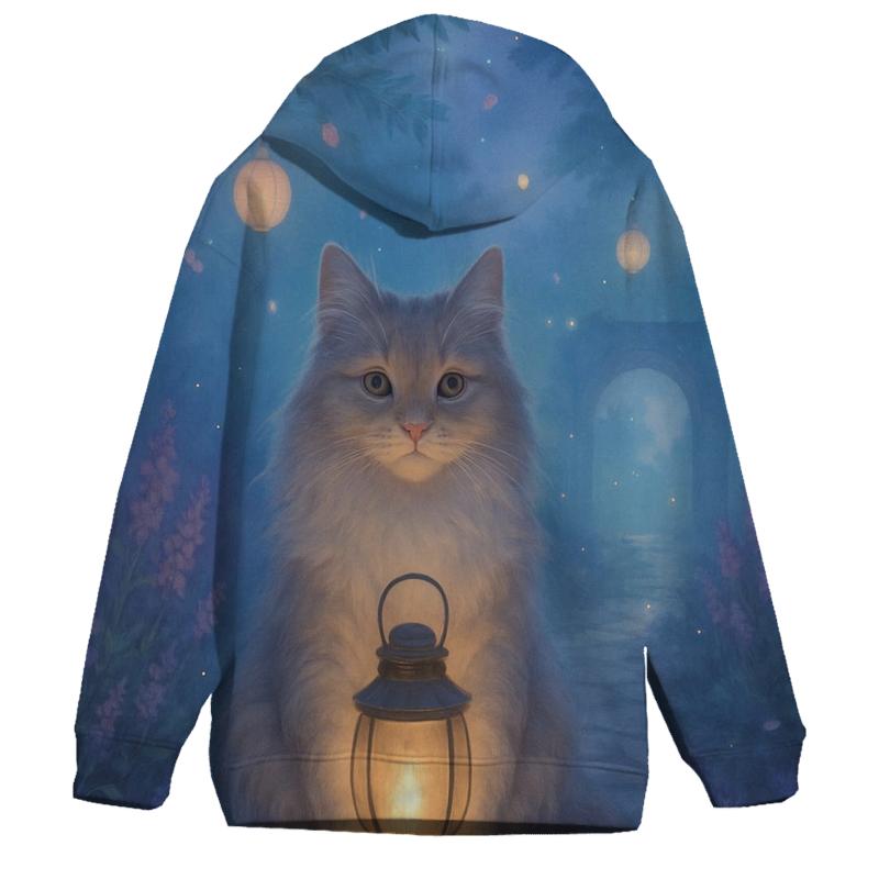 Lantern Garden Dream Cat embroidered hoodies