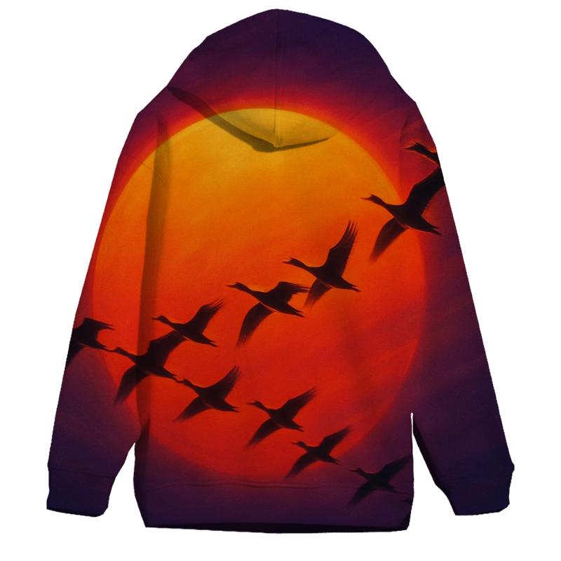 Crimson Flight At Horizon Edge graphic hoodies