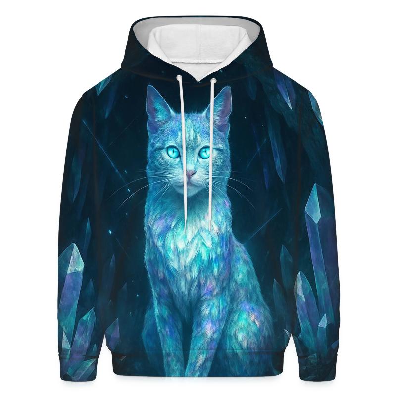 Crystal Cavern Guardian Cat pullover hoodies