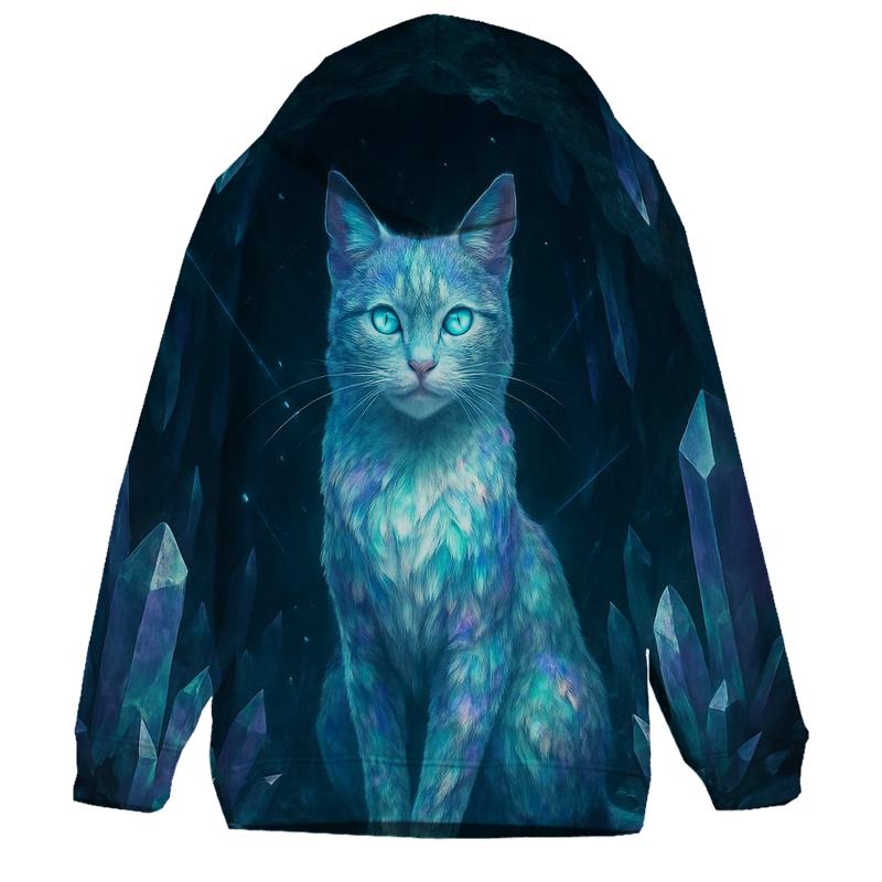 Crystal Cavern Guardian Cat pullover hoodies