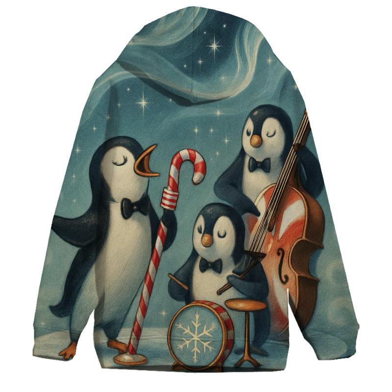 North Pole Penguin Jazz Band designer hoodies