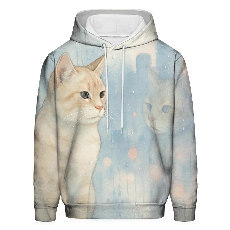 Rainy Window Daydream Cat lightweight hoodies