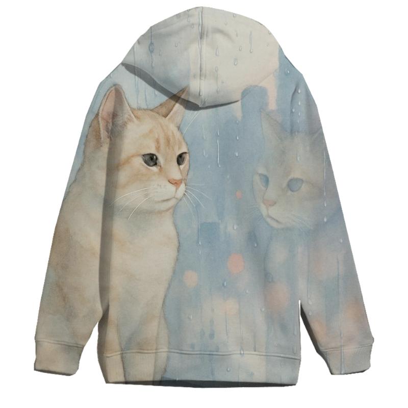 Rainy Window Daydream Cat lightweight hoodies