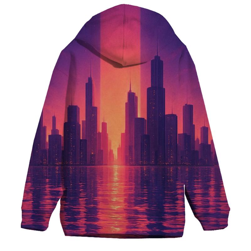 Mirror City At Twilight Tide graphic hoodies